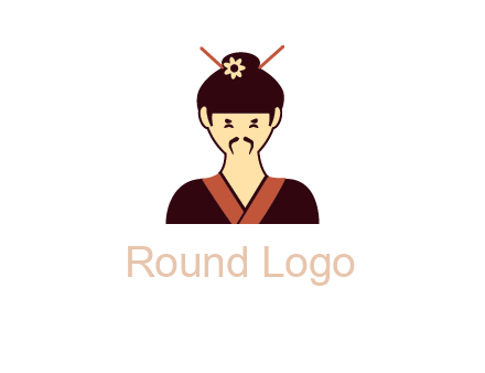 woman wearing kimono with chopsticks in hair