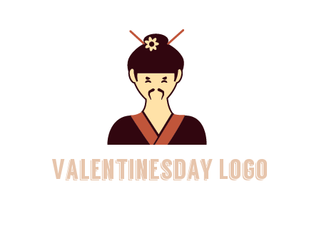woman wearing kimono with chopsticks in hair