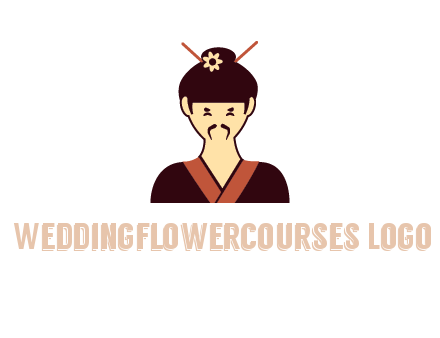 woman wearing kimono with chopsticks in hair