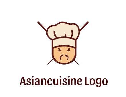 chopsticks behind man wearing chef hat