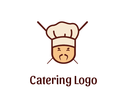 chopsticks behind man wearing chef hat