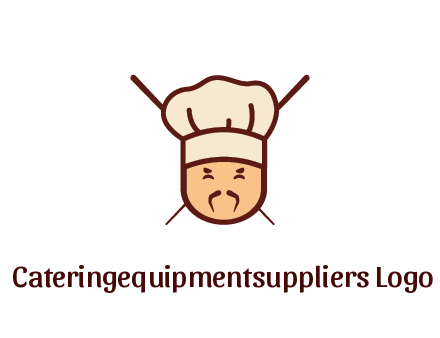 chopsticks behind man wearing chef hat