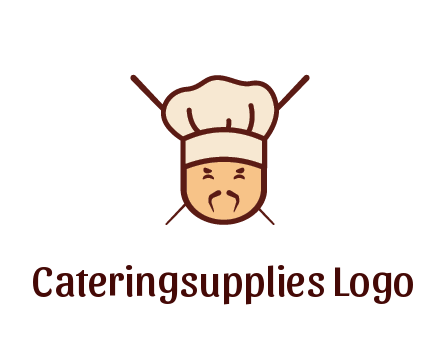 chopsticks behind man wearing chef hat