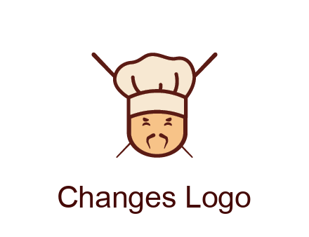 chopsticks behind man wearing chef hat