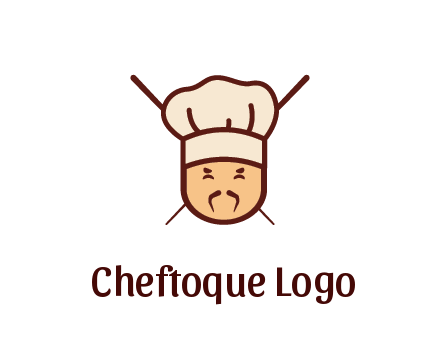 chopsticks behind man wearing chef hat