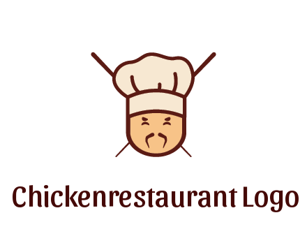 chopsticks behind man wearing chef hat