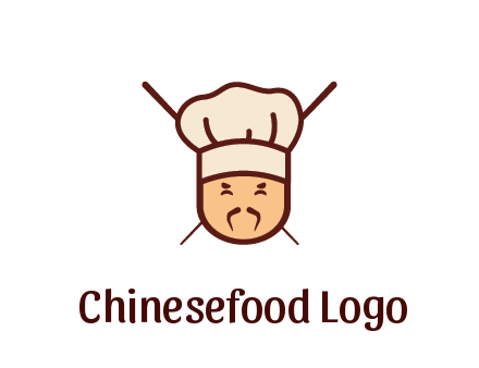 chopsticks behind man wearing chef hat
