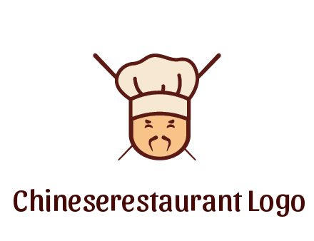 chopsticks behind man wearing chef hat