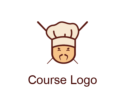 chopsticks behind man wearing chef hat
