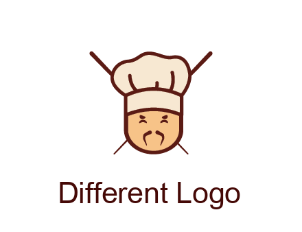chopsticks behind man wearing chef hat