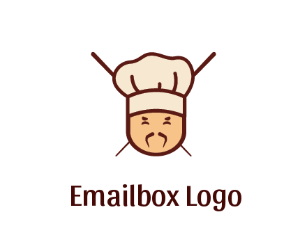 chopsticks behind man wearing chef hat