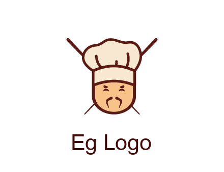 chopsticks behind man wearing chef hat