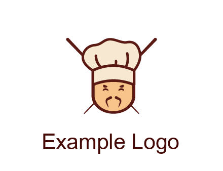 chopsticks behind man wearing chef hat