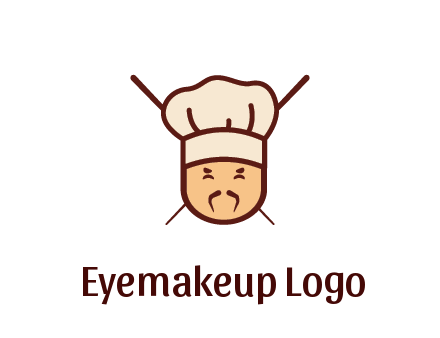 chopsticks behind man wearing chef hat