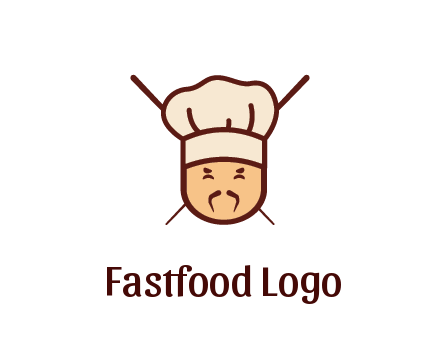 chopsticks behind man wearing chef hat