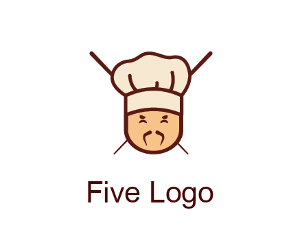 chopsticks behind man wearing chef hat