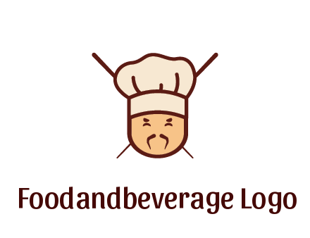 chopsticks behind man wearing chef hat