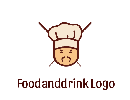 chopsticks behind man wearing chef hat