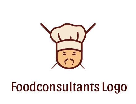 chopsticks behind man wearing chef hat