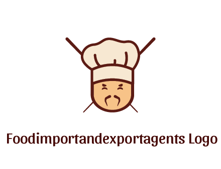 chopsticks behind man wearing chef hat