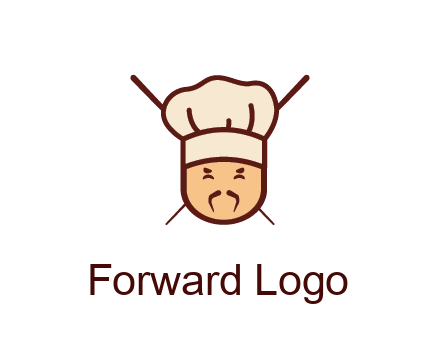 chopsticks behind man wearing chef hat