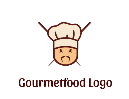 chopsticks behind man wearing chef hat