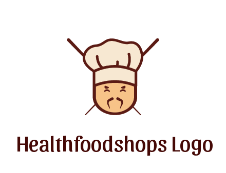 chopsticks behind man wearing chef hat