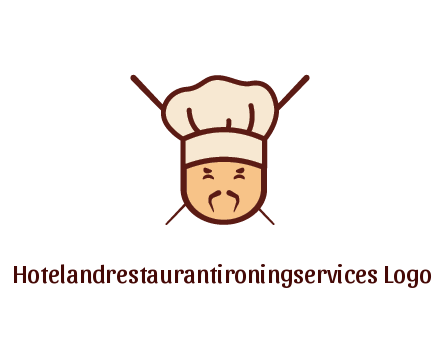chopsticks behind man wearing chef hat