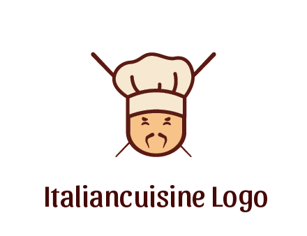 chopsticks behind man wearing chef hat