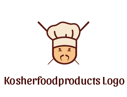 chopsticks behind man wearing chef hat