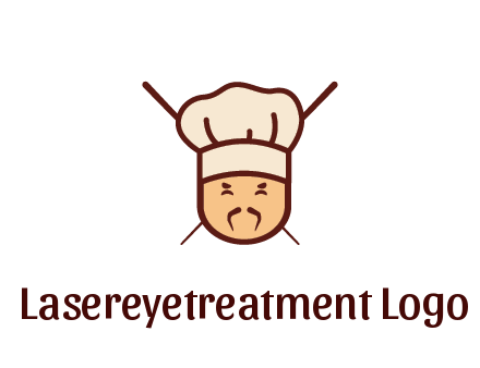 chopsticks behind man wearing chef hat