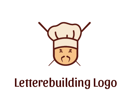 chopsticks behind man wearing chef hat