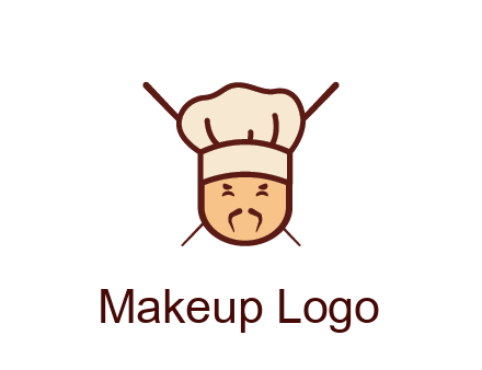 chopsticks behind man wearing chef hat