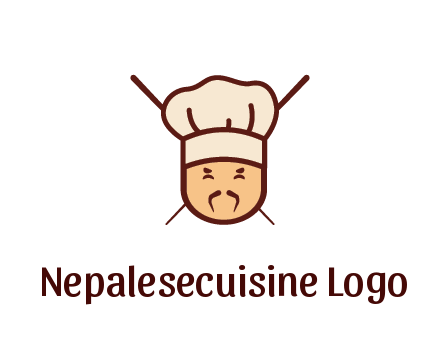 chopsticks behind man wearing chef hat