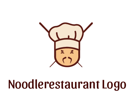 chopsticks behind man wearing chef hat
