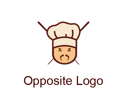 chopsticks behind man wearing chef hat