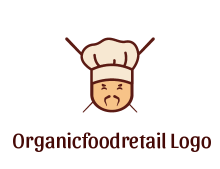 chopsticks behind man wearing chef hat