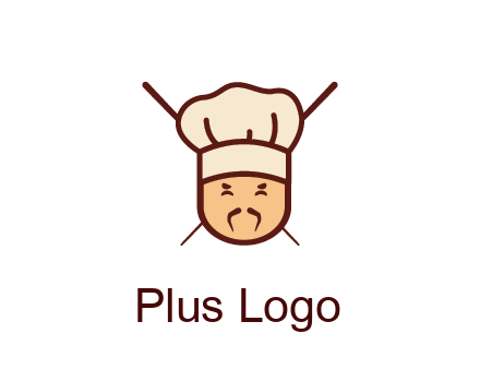 chopsticks behind man wearing chef hat
