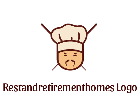 chopsticks behind man wearing chef hat