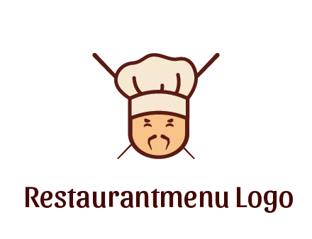 chopsticks behind man wearing chef hat