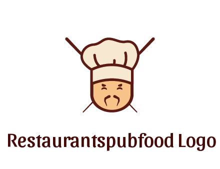 chopsticks behind man wearing chef hat