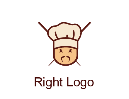 chopsticks behind man wearing chef hat
