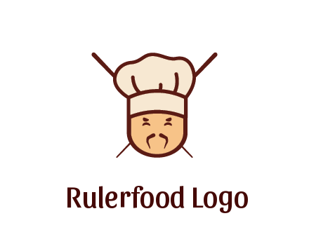 chopsticks behind man wearing chef hat
