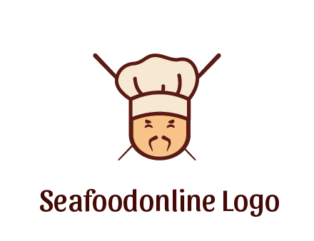 chopsticks behind man wearing chef hat
