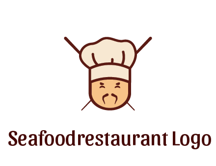 chopsticks behind man wearing chef hat