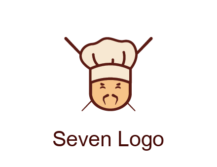 chopsticks behind man wearing chef hat