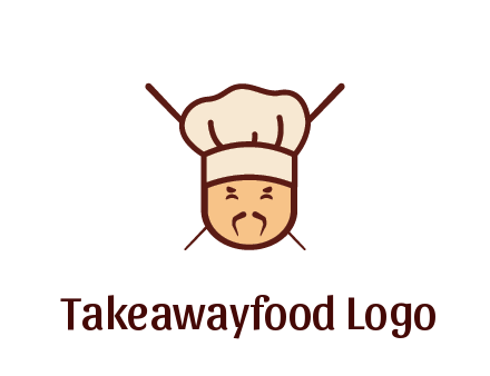 chopsticks behind man wearing chef hat