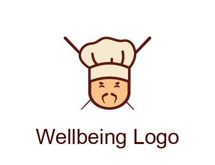 chopsticks behind man wearing chef hat