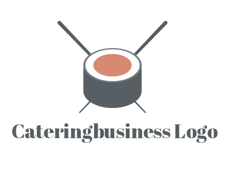 chopsticks behind sushi slice