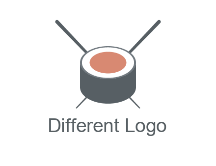 chopsticks behind sushi slice